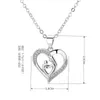 قلادة قلادة S925 Sterling Silver Inves Mom Heart Zircon Necklace for زوجة عيد ميلاد المجوهرات الهدية