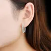 Hoop Huggie Hutang Natural Opal Sterling Silver Clip Earring 2.3 Karat Cabochon Cut Colorful Opal Classic Design Women's Earring Christmas 230531