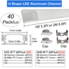 6.6ft/2Meter U Shape LED Aluminum Channel System with Milky Cover, End Caps and Mounting Clips, Aluminum Profile for LED Strip Light, Very Easy Installation crestech168