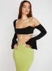 Women's T-Shirt Long Butterfly Sleeve Asymmetrical Solid Women Clothing Backless Brassiere Wrap T Shirts Summer Black Temperament Drawstring Top T230531