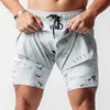 Мужские шорты Большой размер карман на молнии 2-в-1 Quick Dry Dry Summer Shorts Men Sports Fitness Jogting Fitness Train