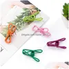 Hangers Racks 10Pcs Spring Clothes Clips High Quality Metal Pegs For Socks P Os Hang Rack Parts Practical Portable Holder Accessor Dh8My