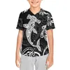 Men's Casual Shirts Polynesian Tribal Fijian Totem Tattoo Fiji Prints Boy's Baseball Jersey Kid's Short Sleeve Girls Hip Hop T