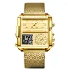 Relógios de pulso Lige 2023 Gold Welp Women Top Creative Square Watches Ladies Moda Display Display Relogio Feminino Box