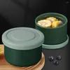 Dinnerware Sets 2pcs Microwave Heating Lunch Box -grade Silicone With Lids Outdoor Picnic Flexible Keep Fresh Sealing Buckle