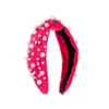 Candy Resin Nail Beads Headbands Fashion Accessories for Women Solid Color Fabric Knotted Hairband Hair Band Girl New