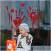 Autocollants muraux Halloween Autocollant Red Footprint Handprint Porte Horror BloodStain Window Party Home Decoration DBC Drop Delivery Garden DH8ZA