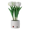 Wazony LED LED Outdoor Tulip Rose Flower Lampa Home Ogród Trawnik Lawn Wodoodporny światła salon 2023