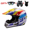 Capacete de motocicleta de motocross universal fora da estrada ATV Correios Capacetes Racing Motor Bike Capacette com óculos de máscara de máscara presentes