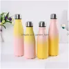 Water Bottles Sublimation 500Ml Cola Gradient Color Stainless Steel Double Walled Sports Insated Flasks Vtky2245 Drop Delivery Home Dhe6F