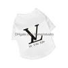 Chien Vêtements Designer Vêtements Marque Classique Lettrage Motif Mode Été Coton Animaux T-shirts Doux Et Respirant Chiot Chaton Pet Dh7Ea