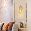 Wall Lamp Industrial Light Fixture E27 Base Wire Cage Lampshade Vintage Lighting Sconce For Headboard Bedroom Restaurant