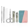 Nail Art Kits 2023 6 Pcs/set Stainless Steel German Manicure Set Grooming Kit Portable Travel Care Gift Pack