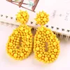 Dangle Earrings 1pair Seller Spot Hand Woven Rice Bead Europe And America Exaggerated Water Drop Shaped Ear Jewelry Women