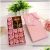 Party Favor Soap Flower Mothers Day Gift Box Scented Bath Body Petal Flowers Gold Foil Artificial Decor Rose 12 Pcs Dh1276 Drop Deli Dhesy