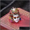 Altre arti e mestieri Stile cinese Opera di Pechino Anelli per il trucco facciale Stili etnici femminili Anello per dito indice per le donne Opera Maschera Je Dhmsq