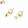 Fashionable Women Fine Jewelry Round Ball Earrings 18k Solid Beaded Stud Earrings Party Rose Gold 18k Earrings Real