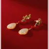 Kleine zilversmid en Tian Yulianpeng, bloem in Chinese stijl, vier bladgras, hoog gevoel, kleine menigte, sterling zilveren oorbellen, vrouwelijke oorbellen, oorbellen