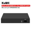 Switches kuwfi 16/0/16/24 Poe Ports Gigabit Poe Switch 10/10/1000Mbps IEEE802.3AF/AT STANDER RJ45 SUBSERNAÇÃO DE CURSO ESTRANDO 250M