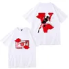 VLONE T-Shirt Herren Sommer Kurzarm Mode Marke Lose Baumwolle Halbarm Cartoon Print Rundhals Vielseitig Top