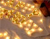 Oro Blanco Luminoso 26 Letras LED en inglés Luz de noche Alfabeto Número Lámpara Navidad Boda Fiesta de cumpleaños Proponer decoración