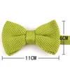 Bow wims Men Solid Knift Bowtie krawat dla męskich regulowanych dzianin 30 kolorów