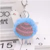 Bomboniera Alpaca Pom Portachiavi Paillettes Portachiavi in pelle Portachiavi in pelliccia finta Simpatico cartone animato Animale per borsa da auto Anello ciondolo regalo Dbc Dro Dhcpz