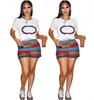 Novo 23GG Feminino Agasalhos Esportivos Casual Hot Diamond Print Conjunto de Duas Peças Camiseta de Manga Curta Top com estampa completa Shorts Jogger Roupas de Terno