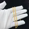 AU750 18 karat Pure Gold Rope Chain Halsband smycken grossist verklig guld 18K gul fast guldlänkskedja