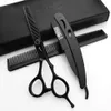 Tools 6 Inch Black Japanese 440C Imported Tools Razor Hairdresser Thinning Scissors Professional Suit Salon Hairdresser