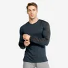 Herr t-shirts 2022 Nya män snabba torr fitness tees utomhussport som klättrar långa ärmar tights bodybuilding tops gym kompression t-shirt j230531