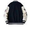 Letter Letter Kurtka skórzana college HOP HARUKU BONE VARSITY UNISEX BOMBER Streetwear Hip Patchwork Baseball Kameta Kurtki Płaszcze Mężczyzn Kurtka