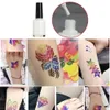 Tatuajes 24 colores 125 plantillas Flash diamante brillo con Destello polvo para tatuaje temporal niños belleza cara pintura corporal herramientas de arte TSLM1