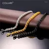 Chains Collare Chain For Men Gold/Black Color Necklace Stainless Steel Twisted Link Wholesale Jewelry N250