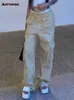 Solid Cargo Spodnie Kobiety Nowa odzież mody Streetwear więcej niż kieszonkowa niska talia dżinsy 2023 Chic Loose Pełna długość spodnie Y2K