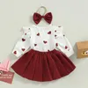 Kleding Sets Valentijnsdag Pasgeboren Baby Baby Meisje Kleding Set Hart Print Jarretel Rok Outfits Schattig