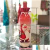 Kerstdecoraties Decoratie Santa Claus Wine Bottle ER Holder Bag Sneeuwman Kerstmis Kleed Home DBC Drop Delivery Garden Feestelijke par Dhe6r