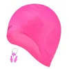 caps Long Hair Women's Ear Plug Nose Clip Large Silicone Waterproof Girl Swimming Pool Professional Diving Hat P230531