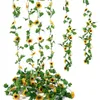 Kwiaty dekoracyjne 1PCS sztuczne do pływającego 7,8 stóp słonecznikowy Garland Silk Yellow Vine Wall z roślinami