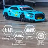 큰 크기 2.4G RC 자동차 1:14 스케일 4WD 원격 제어 자동차 고속 30km/h 모든 지형 RC Vechicle Gtr Super Sport Drift RC CAR