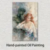 Canvas Art een Serene Gestalte Elegante Handgemaakte Impressionist Willem Haenraets Schilderij Figuur Kunstwerk voor Home Decor