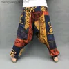 Pantalons pour femmes Capris Baggy Harem Pantalons Femmes Causal Print Hippie Joggers Cross-Pants Pantalon ample Aladdin Lantern Wide Leg Cotton Linen Pants Plus T230531