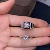 Cluster Rings Exquisite Sparkling Moisanite Ring For Men Women Valentine 925 Sterling Silver Birthday Gift Shiny Better Than Diamond
