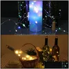 Decorações de natal garrafa de vinho luzes de cortiça corda 2m 20 led bateria para festa ano novo halloween bar decoração drop del dhg8f