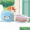 Shower Caps Cartoon Baby Cap Magic Quick Dry Hair Coral Fleece Towel Cute Bear Drying Turban Wrap Hat Kid Bathing Vt1711 Drop Delive Dhqni