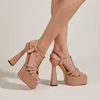 Vrouw Sandals 2023 Zomer Gladiator platform Buckle Strap Women Design smal band Extreme High Heels Party Dress Shoes 230511