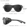 2023 KDEAM, gafas de sol Steampunk de alta calidad para hombres y mujeres, gafas de sol de diseñador de marca para conducir al aire libre, gafas de sol Punk UV400 Cool L230523