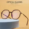 Lunettes de soleil Cadres Nouveaux verres plats polygonaux anti-lumière bleue TR90 monture de lunettes à la mode lentille plate