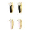 Orecchini a bottone ZHINI Fashion Luxury Zircon Crystal For Women Simple Punk Gold Color Statement Orecchino Gioielli da sposa Regalo