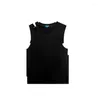 Men's Tank Tops Summer Creativity Fashion Men's Top Hollow Loose Personalized Sports Sleeveless T-shirt Color Block Green Edge Vest